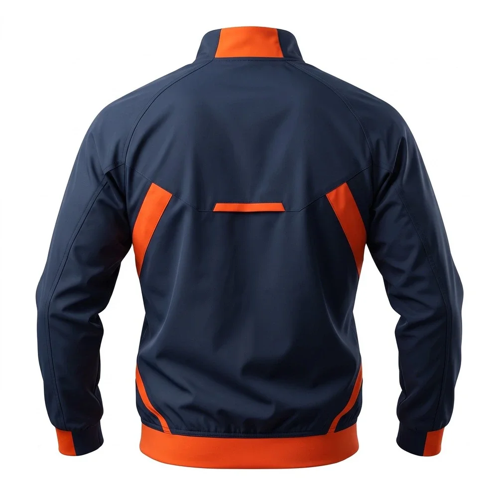 Nike Team Fit Storm Mens Navy Blue Orange 1/4 Zip Pullover Jacket 337343 Small